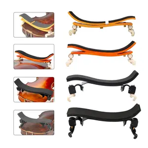 Épaulière pour violon pour taille 4/4-1/8 avec pieds pliables réglables en hauteur coussin en mousse confortable érable/alliage de titane - Product Image 2