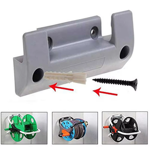 Support de tuyau d'arrosage <span class=keywords><strong>mural</strong></span> en PVC, 2 pièces, avec 4 vis d'expansion - Product Image 3