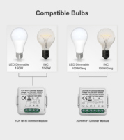 Variateur intelligent Wi-Fi standard UE avec contrôle bidirectionnel pour l'intérieur moderne – Interrupteur mural intelligent