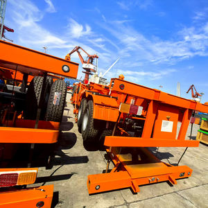 Châssis de conteneur en acier robuste de 40 pieds, semi-remorque squelette à 2 essieux avec colliers de serrage pour conteneurs - Product Image 4