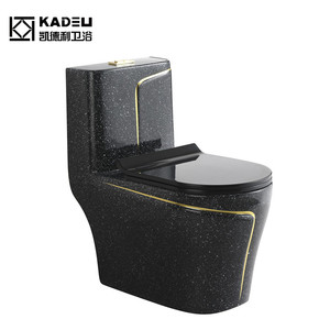 Salle de bain moderne articles sanitaires double chasse noir siphonique toilette monobloc <span class=keywords><strong>WC</strong></span> en céramique cuvette commode salle de bain toilettes noires - Product Image 2