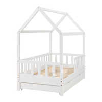 Lit superposé moderne et économique pour enfants en pin massif avec armoire de rangement, gain de place et respectueux de l'environnement
