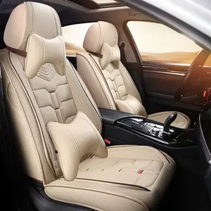 2023 New Design High Quality Universal Leather All-inclusive Knitted Napa Leather Jacquard Car Supplies Car Seat Cover