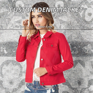 แจ็คเก็ตยีนส์ผ้าฝ้ายสำหรับผู้หญิงสไตล์เฉพาะตัว ระบายอากาศได้ดี เหมาะสำหรับฤดูหนาว ติดกระดุม พร้อมการตกแต่งที่สมบูรณ์แบบ - Product Image 2