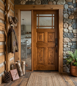 Porte en bois de pin massif de haute qualité, finition lisse, intérieur/extérieur, design moderne, fournisseur OEM personnalisé - Product Image 2