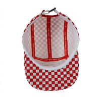 Casquette en toile à 5 panneaux Red Square avec broderie à carreaux, style hip-hop, sport, mode, sports de plein air, voyage, ski, unisexe, casquette de camping