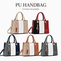 Sac à bandoulière rétro de luxe pour femme en polyester résistant à l'eau avec fermeture éclair, deux sangles et poignées en cuir PU