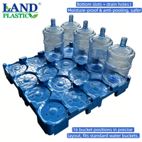 Palette en plastique HDPE vierge Co-Friendly Euro simple face 4 voies pour bouteilles d'eau de 18,9 L/5 gallons, empilable et anti-accumulation