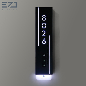 Fabricación de placa de puerta de luz LED de acrílico y acero inoxidable para apartamento, <span class=keywords><strong>hotel</strong></span> u oficina - Product Image 3