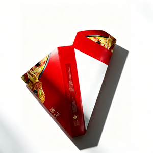 Boîte à <span class=keywords><strong>pizza</strong></span> individuelle auto-érectible de 6 pouces en papier couché imprimé sur mesure pour 1/6 de <span class=keywords><strong>pizza</strong></span>, jetable et portable - Product Image 4