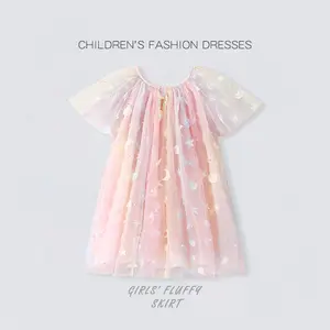 最新の夏の新しいデザインスパニッシュスタイルの幼児の女の赤ちゃんバブル半袖レース花柄品質ヴィンテージプリンセスドレス