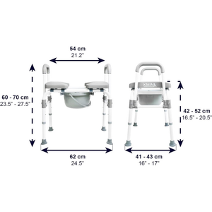 Asiento Elevador para Inodoro KMINA K30035, Silla de Inodoro con Asiento Ajustable (3 en 1) para Adultos, Blanco - Product Image 2