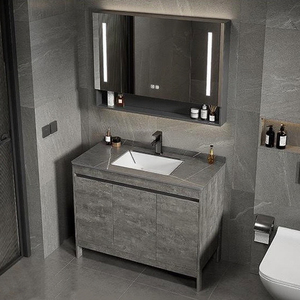 Mueble <span class=keywords><strong>De</strong></span> Tocador Estrecho con Encimera, Mueble <span class=keywords><strong>De</strong></span> Baño con LED y <span class=keywords><strong>Espejo</strong></span>, Diseño Sencillo con Lavabo y Gabinete <span class=keywords><strong>De</strong></span> PVC - Product Image 6
