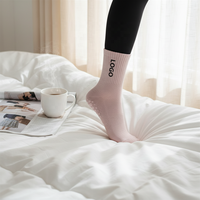 Chaussettes de cheville antidérapantes pour Pilates, danse athlétique, avec logo personnalisé sur le bord, yoga, écologiques, respirantes, 100% coton, pour femmes