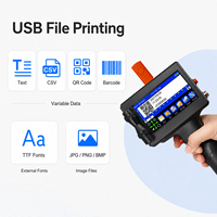 Imprimante jet d'encre portable 12,7 mm pour vêtements, tissus, logos, dates, lots, codes QR et codes-barres