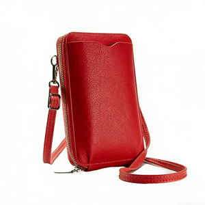 Sac bandoulière pour téléphone en cuir PU bleu roi, nouvelle collection 2025, vente en gros - Portefeuille imperméable avec longue fermeture éclair pour espèces et cartes - Product Image 2