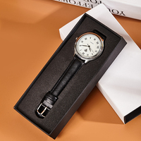 Montre-bracelet de luxe en alliage antique et cuir, avec logo personnalisé, mouvement japonais et singapourien, fond en acier inoxydable, verre de montre à quartz