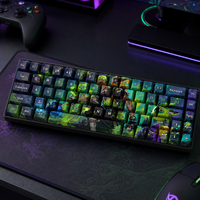 Ensemble de touches de clavier personnalisées VALORANTGekko 68 touches imprimées latéralement en PBT par sublimation, profil Cherry, pour clavier mécanique MX