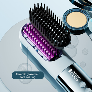 Brosse lissante sans fil en céramique avec affichage LED, chauffe rapide, peigne chauffant à vapeur <span class=keywords><strong>pour</strong></span> <span class=keywords><strong>cheveux</strong></span> épais et bouclés - Product Image 5