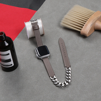 Correa de Reloj de Acero Inoxidable para ap swatch, Correa de Cuero Genuino, Brazalete de Doble Banda, Cadena de Metal, Correas para Relojes Inteligentes
