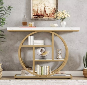Consolle Industriale FYZK Dorata 41 Pollici con Base Circolare in Metallo a 4 Livelli, Arredamento per Ingresso, Direttamente dalla Fabbrica - Product Image 2