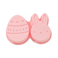 Moule à biscuits en silicone écologique en forme de lapin de Pâques, antiadhésif, résistant à la chaleur, non toxique, facile à démouler, compatible lave-vaisselle, outil de pâtisserie