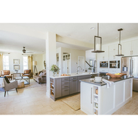 Muebles de cocina modernos de alta calidad Gabinete de cocina de madera maciza Diseño de color blanco Armarios de cocina de madera maciza