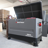Générateur silencieux bi-carburant 15-30 KVA 4 cylindres, essence/gaz naturel, ATS, démarrage automatique, cadre en acier robuste, directement de l'usine