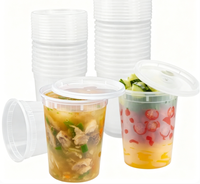 Conteneur alimentaire jetable sans BPA pour commande en gros, seau à soupe anti-fuite et compatible micro-ondes pour services de traiteur