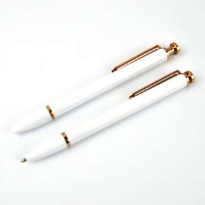 Hotel Business Gift Red White <b>Blue</b> Color Press Metal <b>Pen</b> with Gold Clip - Product Image 1