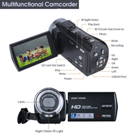 Kamera Inframerah ORDRO dengan Penglihatan Malam, Zoom Digital IR, Perekaman Video, Murah, Profesional, Portabel, dan Genggam untuk Youtube Vlog