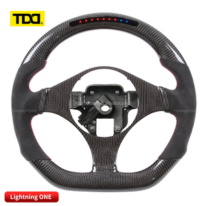 TDD LED Carbon Fiber & Leather Luxury 4 Spoke <b>Racing</b> Steering <b>Wheel</b> for Mitsubishi EVO EVO8 EVO9 Custom - Product Image 4