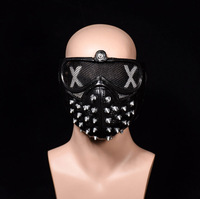 Montre chien légion fantôme Cosplay fête Festival couverture de visage chaud Cool Costume Punk Rivet Halloween décorations