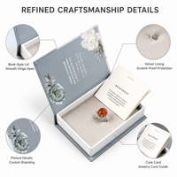 Boîte à bijoux magnétique personnalisable en matériaux recyclés écologiques avec design gaufré pour boucles d'oreilles et colliers pour femmes - Vente en gros