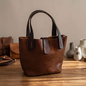 Bolso de Mano de Cuero Genuino para Mujer, Marca BS INTERNATIONAL, con Cierre de Cremallera, Impermeable, Estilo Vintage, con Dos Correas para el Hombro - Product Image 6