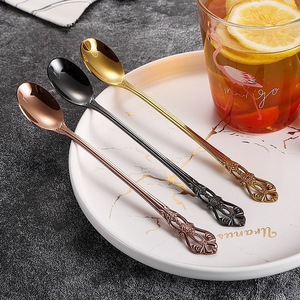 Cuillère à café vintage Royal Court, cuillère à glace rétro européenne, cuillères à dessert à long manche très tendance - Product Image 4