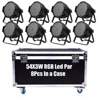 Haute luminosité 8 pièces/lot 54X3W rvb 3 en 1 couleur Led Par lumières boîtier de vol DJ Disco Led Parcans éclairage de scène fête KTV lampe