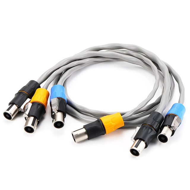 Professional 5m Audio Speaker Cable Speakon Connector AWG16 SQ1.25mm 2 Pole OD 6.5mm Aluminum Housing 1.5mm Pitch for Amplifier