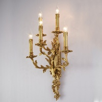 Applique Murale Dorée en Cuivre Style Européen, Décoration Intérieure de Luxe pour Villa, Salon, Chambre à Coucher, Escalier, Ambiance Rétro, Lumière LED