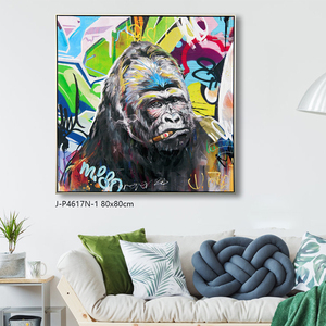Animaux Gorilla Boss Wall Art Pictures Graffiti Letters Pop Canvas Painting Posters For Home Kids Room Bar Decoration - Product Image 1
