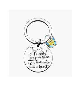 Les vrais amis ne sont jamais séparés papillon amitié porte-clés porte-clés pour femmes âme soeurs longue Distance amitié cadeau - Product Image 3