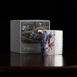 Tasse à thé en céramique He Fusen, motif dragon bleu argenté, 120 ml, pichet de service de luxe au design rétro - Product Image 1