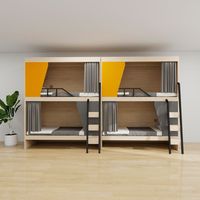 Lits superposés modernes en bois à prix d'usine avec rangement écologique pour hôtels, hôpitaux et appartements