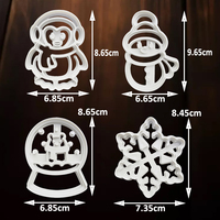 Emporte-pièces de Noël en plastique moulé par injection, emporte-pièces à poussoir gaufré pour la pâtisserie hivernale et le fondant