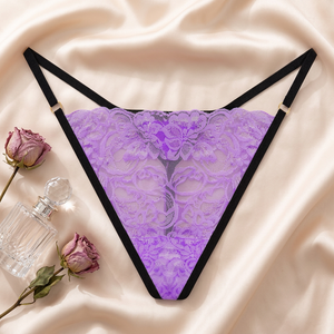 Tanga de Encaje Floral Transparente para Mujer, Tanga Sexy de Talle Bajo con Tirantes Finos, Ropa Interior Elegante y Transpirable para Mujer, Venta al por Mayor - Product Image 4