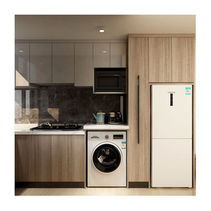 Design Of Kitchen Furniture With No Handle And Smooth Storage Cabinet Modern Kitchen Cabinets
