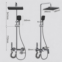 Mitigeur de douche thermostatique 4 fonctions à poignée unique, barre coulissante, ensemble de douche mural de luxe pour salle de bain, jet pluie, finition brossée, idéal pour hôtel