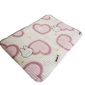 Cotton quilted fabric Reusable Washable Portable Diaper Changing Mat Liners with Backing Baby Waterproof Bed Pad