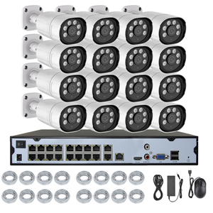 Vidéo couleur 16 canaux Tuya POE NVR <span class=keywords><strong>Kit</strong></span> 5MP 16ch Caméra IP <span class=keywords><strong>filaire</strong></span> Système de <span class=keywords><strong>surveillance</strong></span> CCTV avec enregistrement audio pour une utilisation en extérieur - Product Image 1