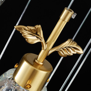 Stylish Single-Head K9 Crystal Pendant <b>Light</b> All-Copper Warm White for Bedroom <b>Dining</b> Room or Bar Counter - Product Image 4